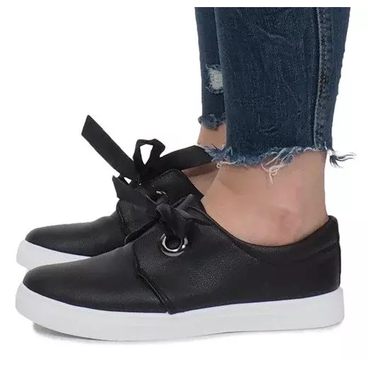 Baskets noires à nœuds Lou 2