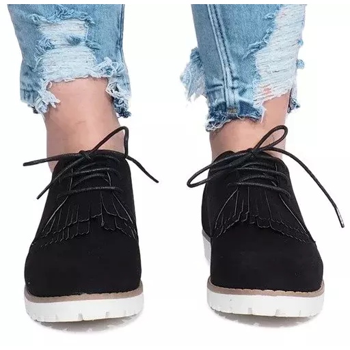 Mocassins noirs à franges de Crushing Hard le noir 1