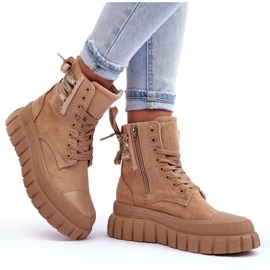 Bottines à plateforme en daim pour femmes Beige Rafter 8