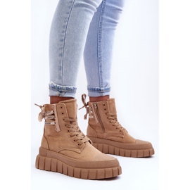 Bottines à plateforme en daim pour femmes Beige Rafter 6