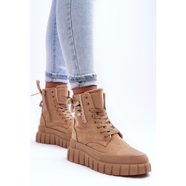 Bottines à plateforme en daim pour femmes Beige Rafter 5
