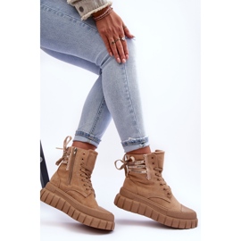 Bottines à plateforme en daim pour femmes Beige Rafter 7