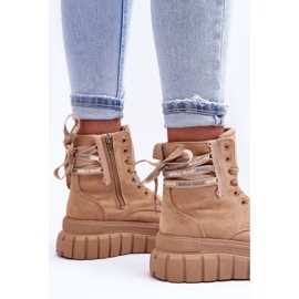 Bottines à plateforme en daim pour femmes Beige Rafter 3