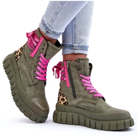 Bottines à plateforme en daim pour femmes, vert Rafter 10