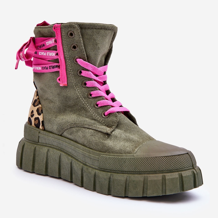 Bottines à plateforme en daim pour femmes, vert Rafter 1