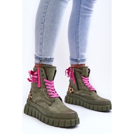 Bottines à plateforme en daim pour femmes, vert Rafter 6