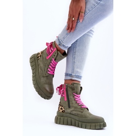 Bottines à plateforme en daim pour femmes, vert Rafter 4