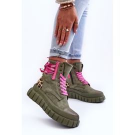 Bottines à plateforme en daim pour femmes, vert Rafter 3