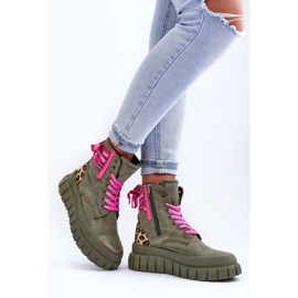 Bottines à plateforme en daim pour femmes, vert Rafter 2