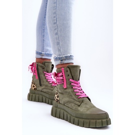 Bottines à plateforme en daim pour femmes, vert Rafter 7