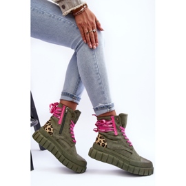 Bottines à plateforme en daim pour femmes, vert Rafter 9