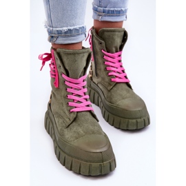 Bottines à plateforme en daim pour femmes, vert Rafter 8