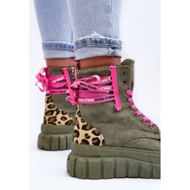 Bottines à plateforme en daim pour femmes, vert Rafter 5
