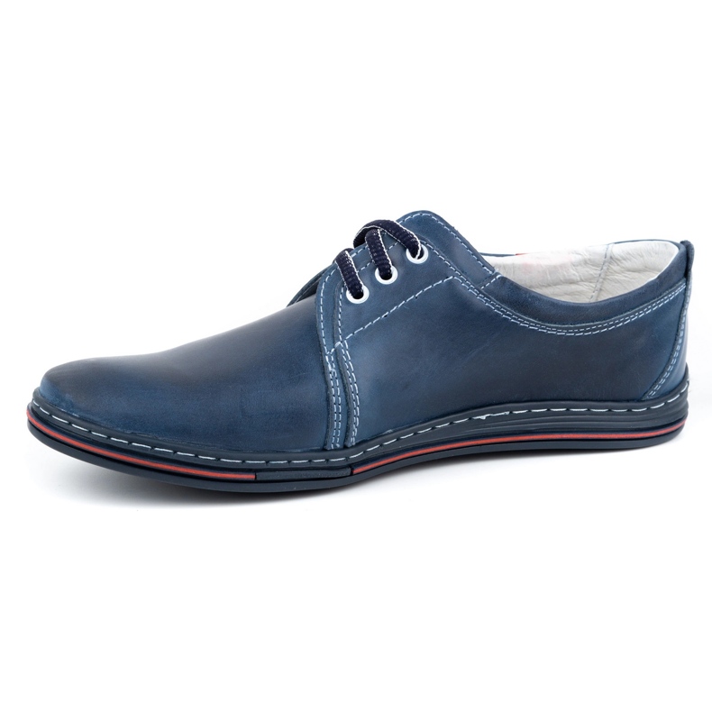 Polbut Chaussures en cuir pour hommes 343 bleu marine 1
