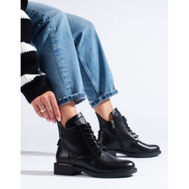 Bottines plates femme Vinceza noires 1