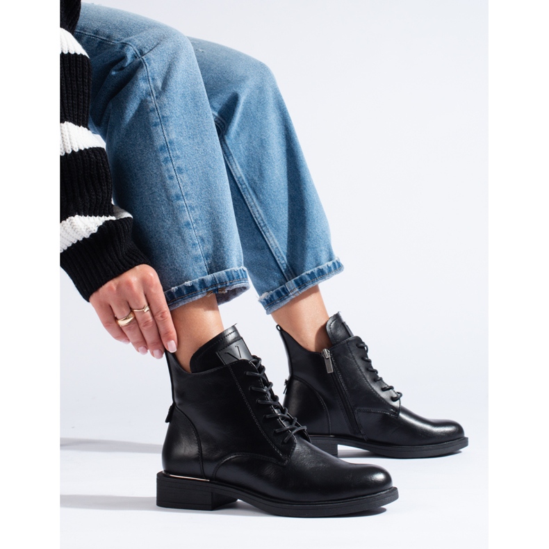 Bottines plates femme Vinceza noires le noir 1 Bottines plates femme Vinceza noires le noir 1