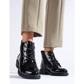 Bottines Vinceza laquées noires pour femme le noir 1