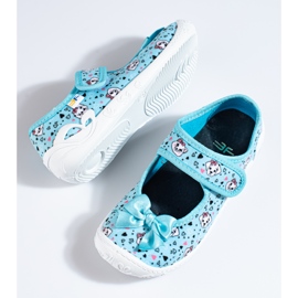 Chaussons bleus pour fille avec chiens Shelovet multicolore 1