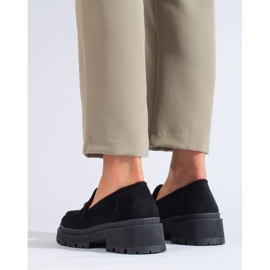 Mocassins femme Shelovet en daim noir le noir 3
