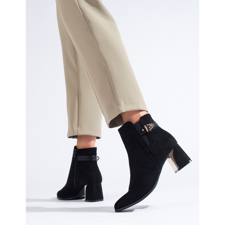 Bottes classiques en daim noir de Shelovet le noir 2