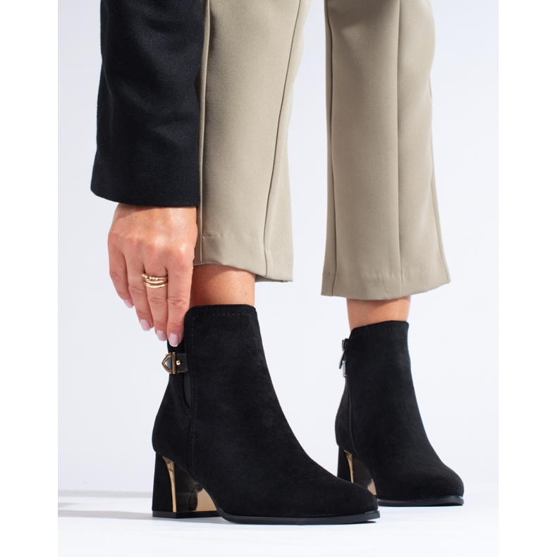 Bottes classiques en daim noir de Shelovet le noir 1