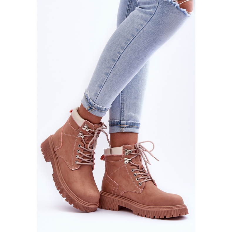 Trappeurs chauds en cuir pour femmes, bâtons roses 2 Trappeurs chauds en cuir pour femmes, bâtons roses 2