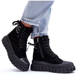 Bottes à plateforme en daim pour femmes, noir Rafter le noir 9