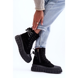 Bottes à plateforme en daim pour femmes, noir Rafter le noir 3