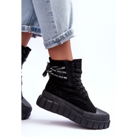 Bottes à plateforme en daim pour femmes, noir Rafter le noir 8