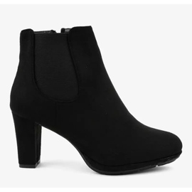 Bottines noires sur le poteau F156-2 le noir 2