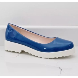 Chaussures compensées bleues à enfiler BJ6223-5 1