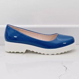 Chaussures compensées bleues à enfiler BJ6223-5 2