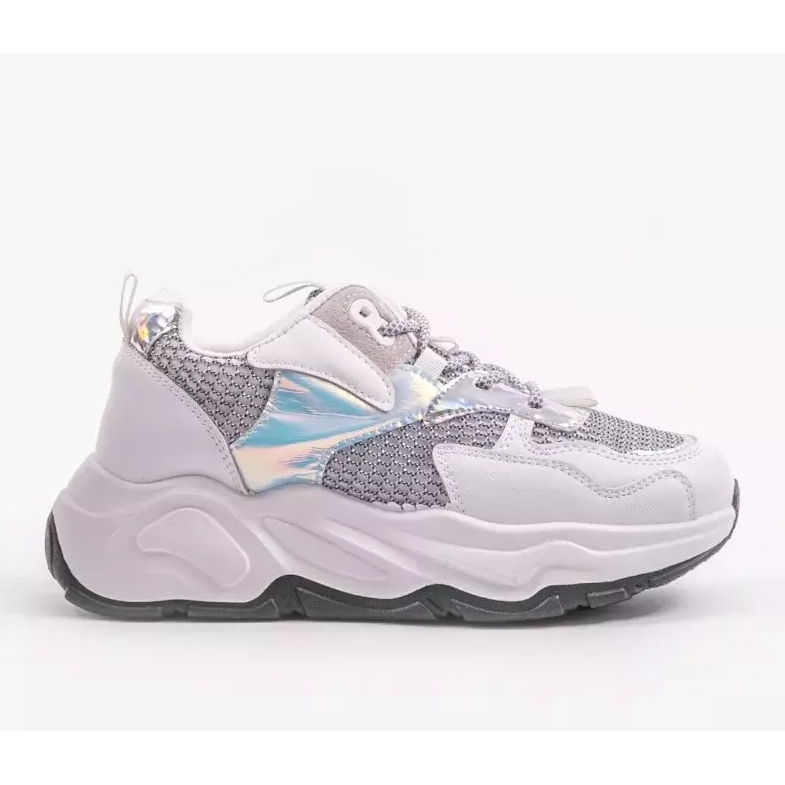 Baskets de sport blanches avec inserts gris RAL-63 1