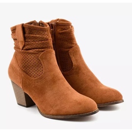 BM Bottines en daim marron sur le poteau Delalise brun 3