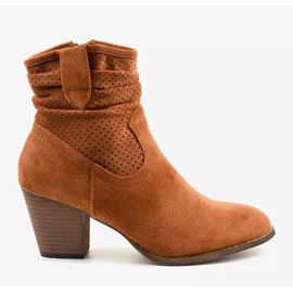 BM Bottines en daim marron sur le poteau Delalise brun 4