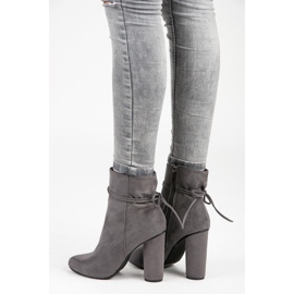 Vices New Collection Bottines en daim sur le poteau gris 5
