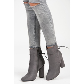 Vices New Collection Bottines en daim sur le poteau gris 4