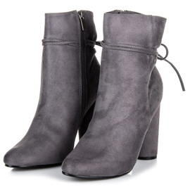 Vices New Collection Bottines en daim sur le poteau gris 3
