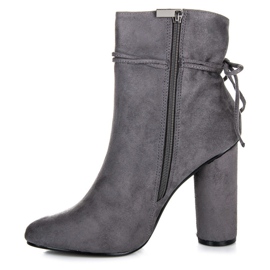 Vices New Collection Bottines en daim sur le poteau gris 1