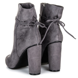 Vices New Collection Bottines en daim sur le poteau gris 2