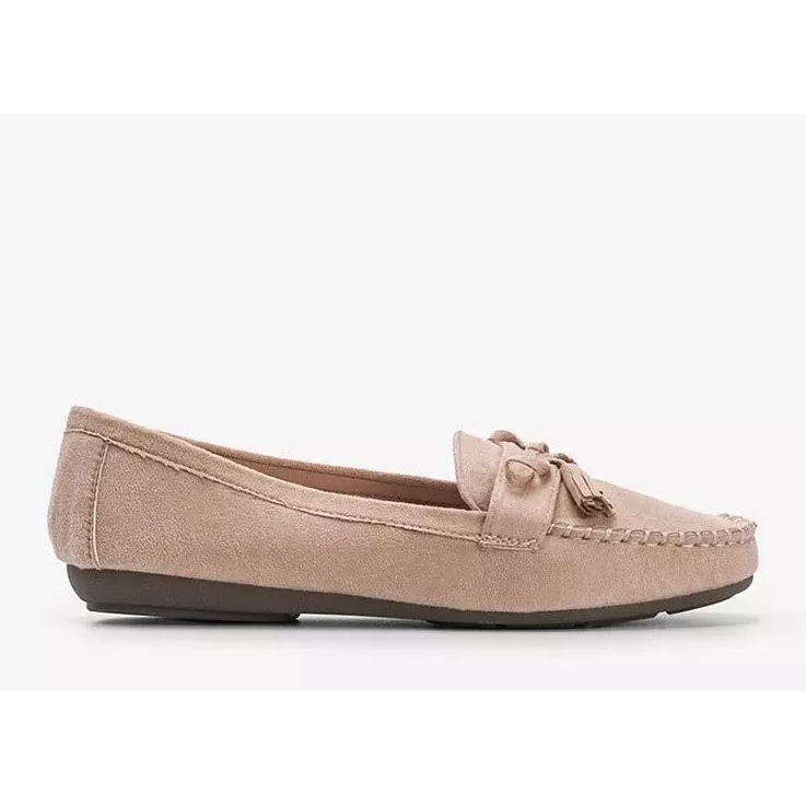 Mocassins femme beige à nœud Kassandra 1