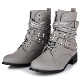Vices New Collection Travailleur de bottes de roche gris 3