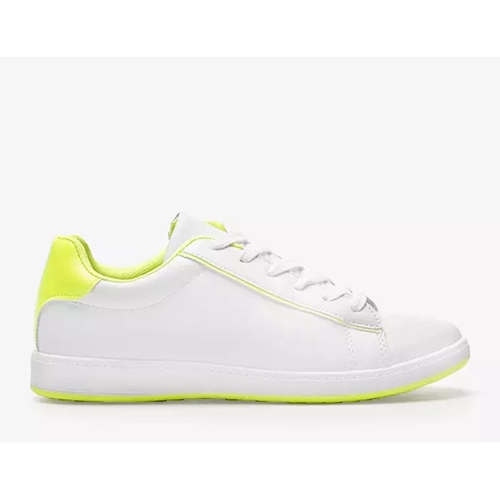 Baskets femme Carol jaune fluo blanches 1