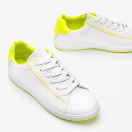 Baskets femme Carol jaune fluo blanches 3