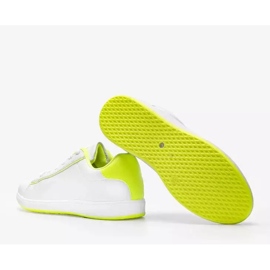 Baskets femme Carol jaune fluo blanches 4