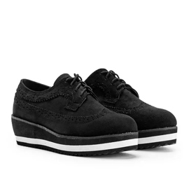 Chaussures en daim noir sur une semelle haute Camryn le noir 5
