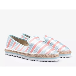 Espadrilles rayées bleu Ottawa rose 1