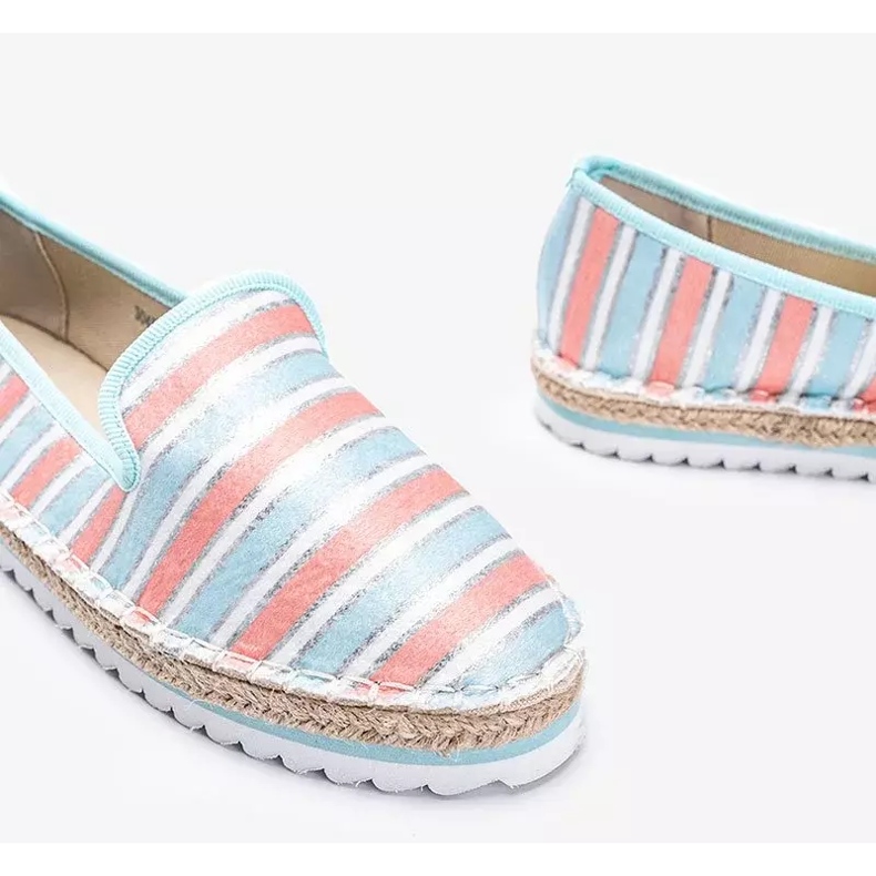 Espadrilles rayées bleu Ottawa rose 2