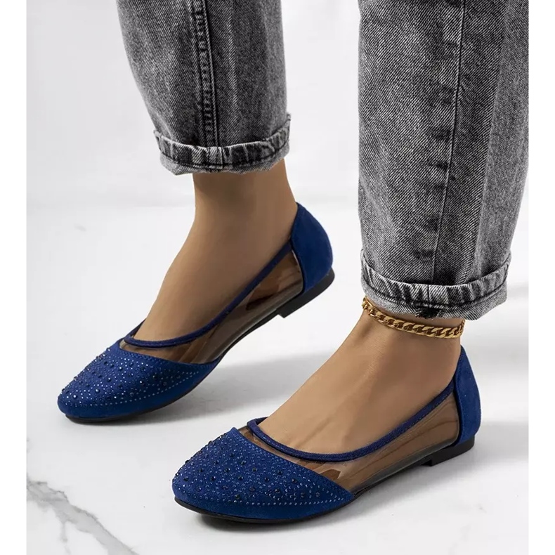 Ballerines Marx semi-transparentes bleu marine 1