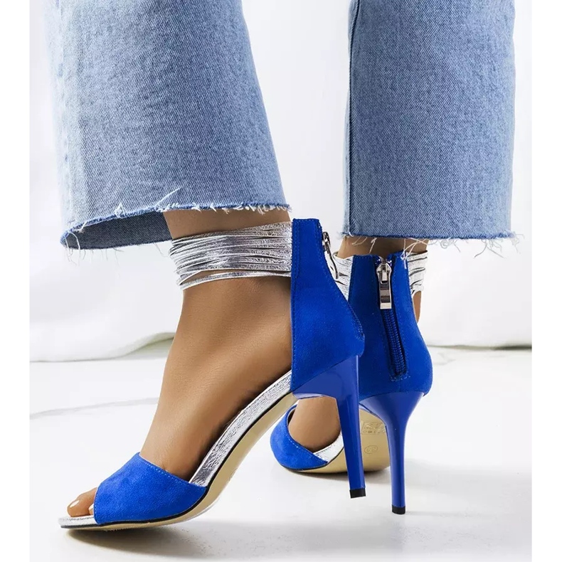 Sandales à talons hauts Vasquez bleues argent 2